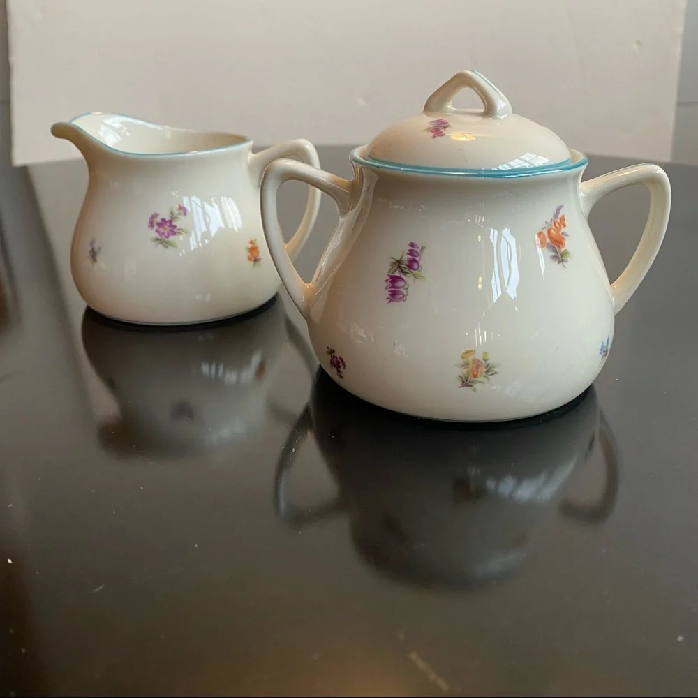 Pickard China Edgerton LORRAINE Sugar & Creamer‎ Set USA Flawless VTG Condition